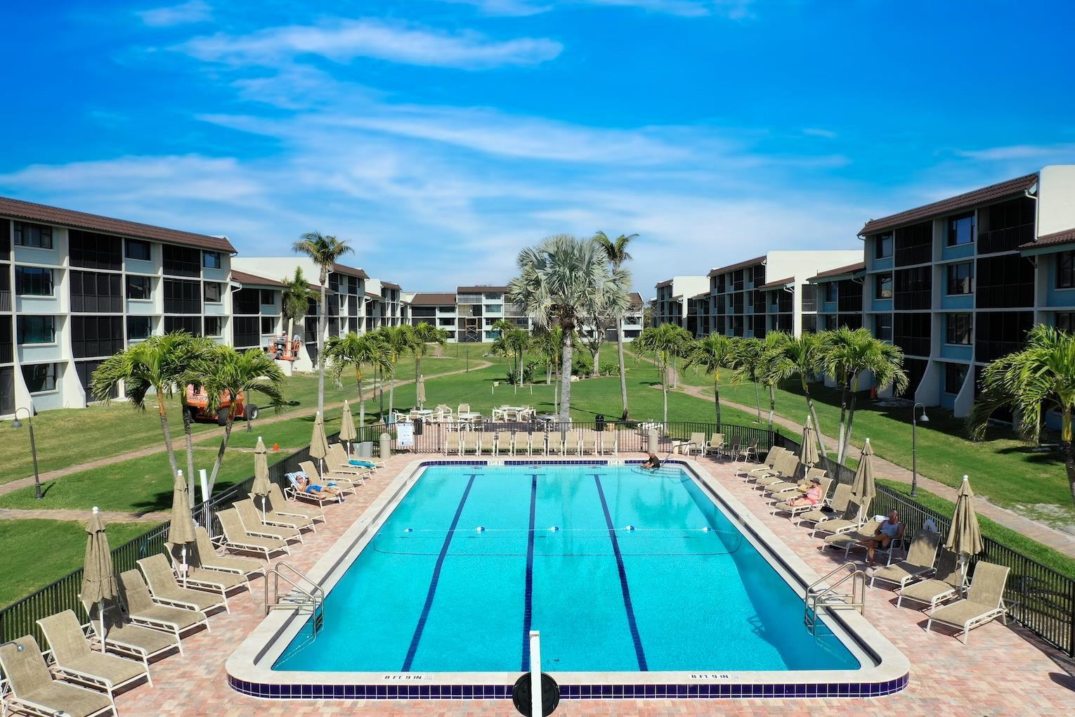The outdoor swimming pool on Sanibel Island, Florida